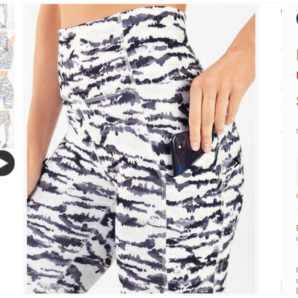 Fabletics Define PowerHold® High-Waisted 7/8 Legging White Tigress‎ - Picture 3 of 10